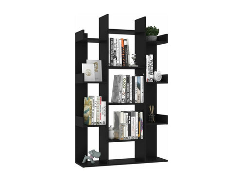 Bibliothèque Noir 86x25,5x140 cm Aggloméré YBVI06728