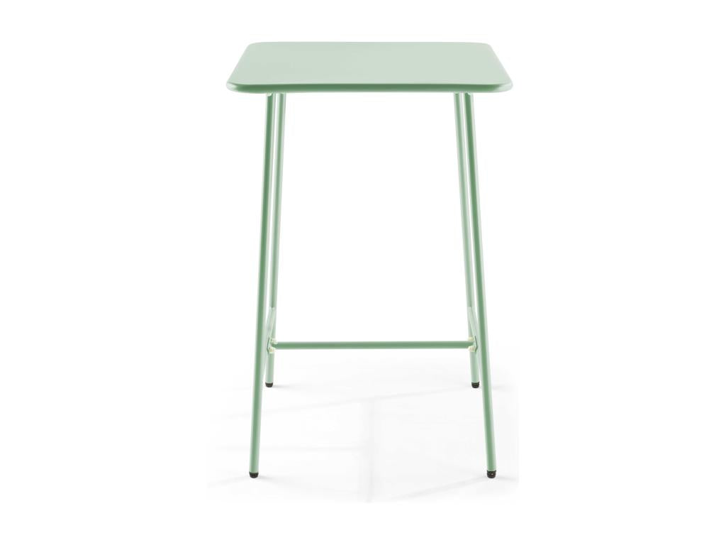 Table haute de jardin carrée en acier vert sauge 70cm - Elariva ZVCY24976
