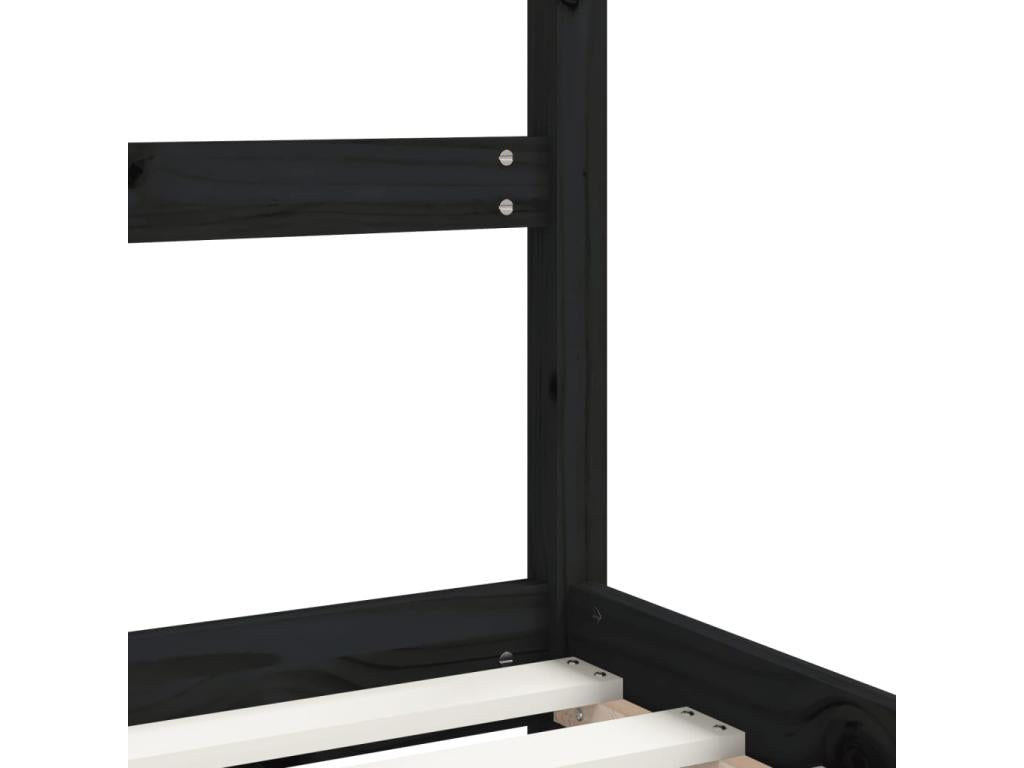 Cadre de lit pour enfants noir 2x 90x190 cm bois de pin massif KDOR50015