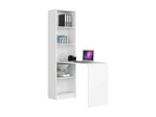 Ensemble bureau avec bibliothèque Lysvia SMART Blanc 125 cm façade Blanche 5 étagères 125x50x180 cm NXOT50048