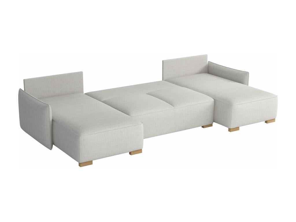 Canapé d'angle Lysvia 218 Jaune Fonction de couchage Boîte de literie 328x155x87cm JPET04887