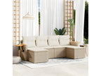 Salon de jardin avec coussins 6 pcs beige résine tressée HVKM95994