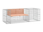 Banc de jardin avec panier en gabion bois massif de Lysvia MELD95031
