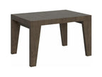 Table à manger extensible en bois Lysvia-Couleur Marron-Support 4 pieds-2 rallonges fines-Largeur extensible 140 à 244cm JTZB72936