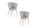 Lot de 2 chaises Lysvia Gold assise Velours Gris VXOA14422