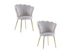 Lot de 2 chaises Lysvia Gold assise Velours Gris VXOA14422