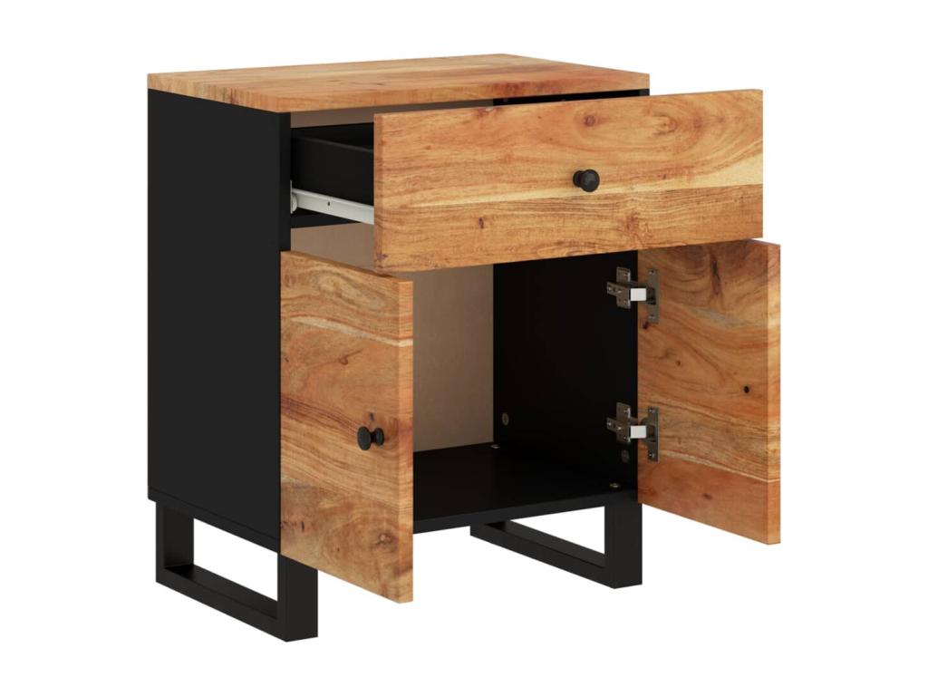 Table de chevet 50x33x60cm Bois d'Lysvia solide et d'ingénierie ZAPA89978