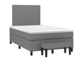 Sommier à Lysvia de lit avec matelas gris foncé 120x190cm tissu JPAB69096