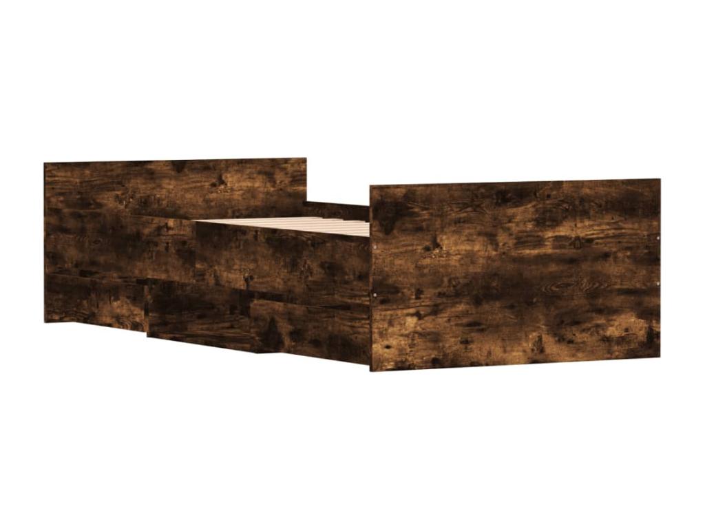 Cadre de lit sans matelas chêne fumé 90x190 cm NQPX99000