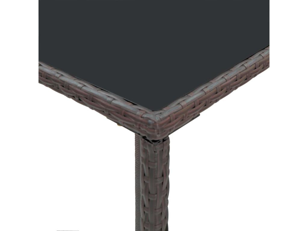 Ensemble bar de jardin 5 pcs et coussins Résine tressée Marron SHNI40161