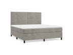 Sommier à Lysvia de lit et matelas Gris clair 180x200 Velours UCEF83057