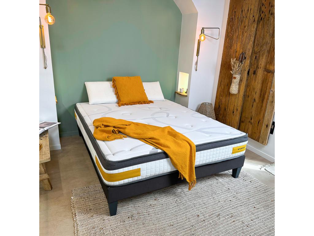 Elariva LITERIE - Matelas 200x200 cm - Mousse à mémoire de forme - Soutien Ferme FKSV14314