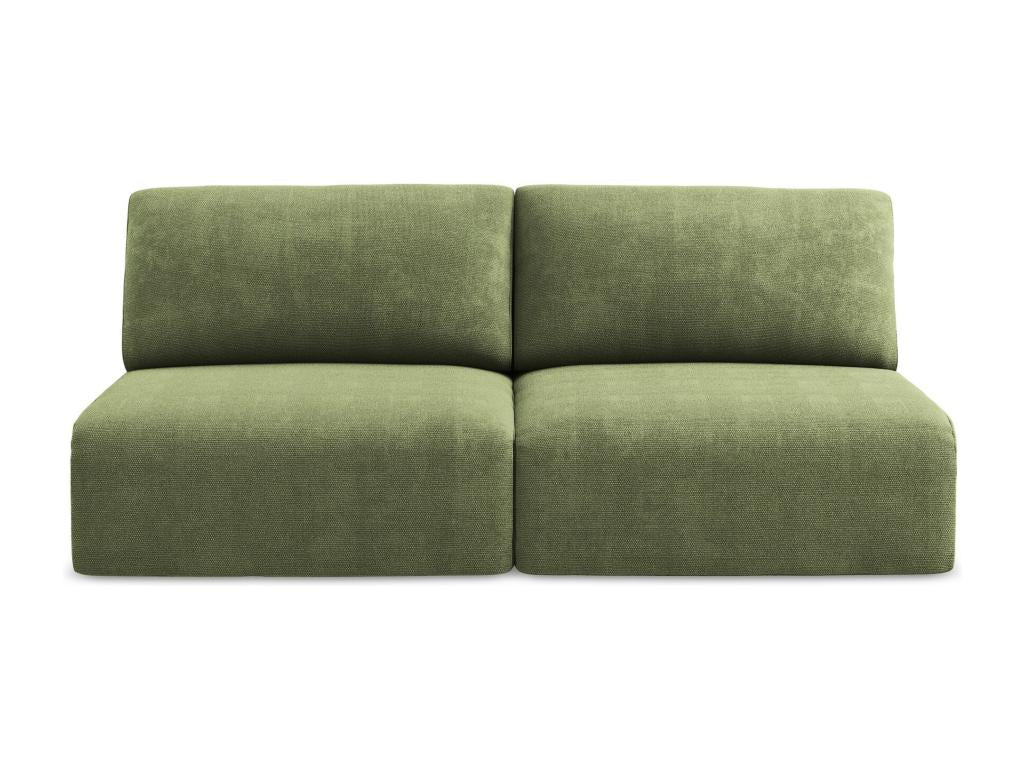 Canapé 3 places sans accoudoir convertible en Chenille - vert - Lysvia MQBC83037