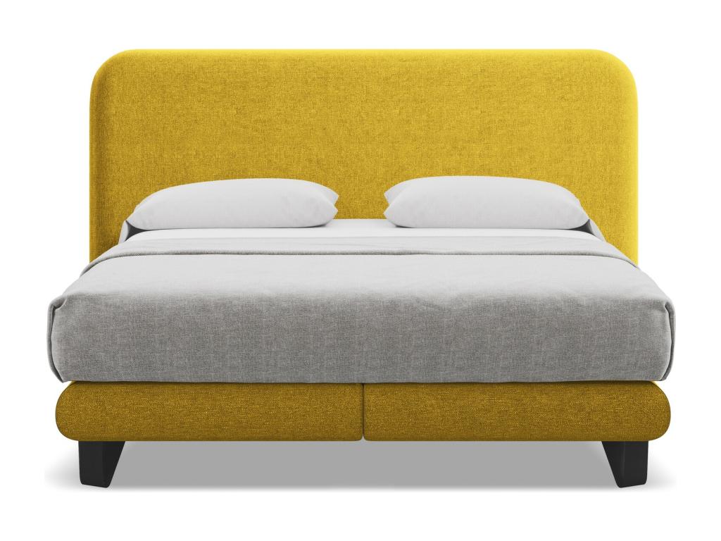 Lit matelas capitonné en tissu chenille 180x200 - moutarde - Elariva ZWJW30008