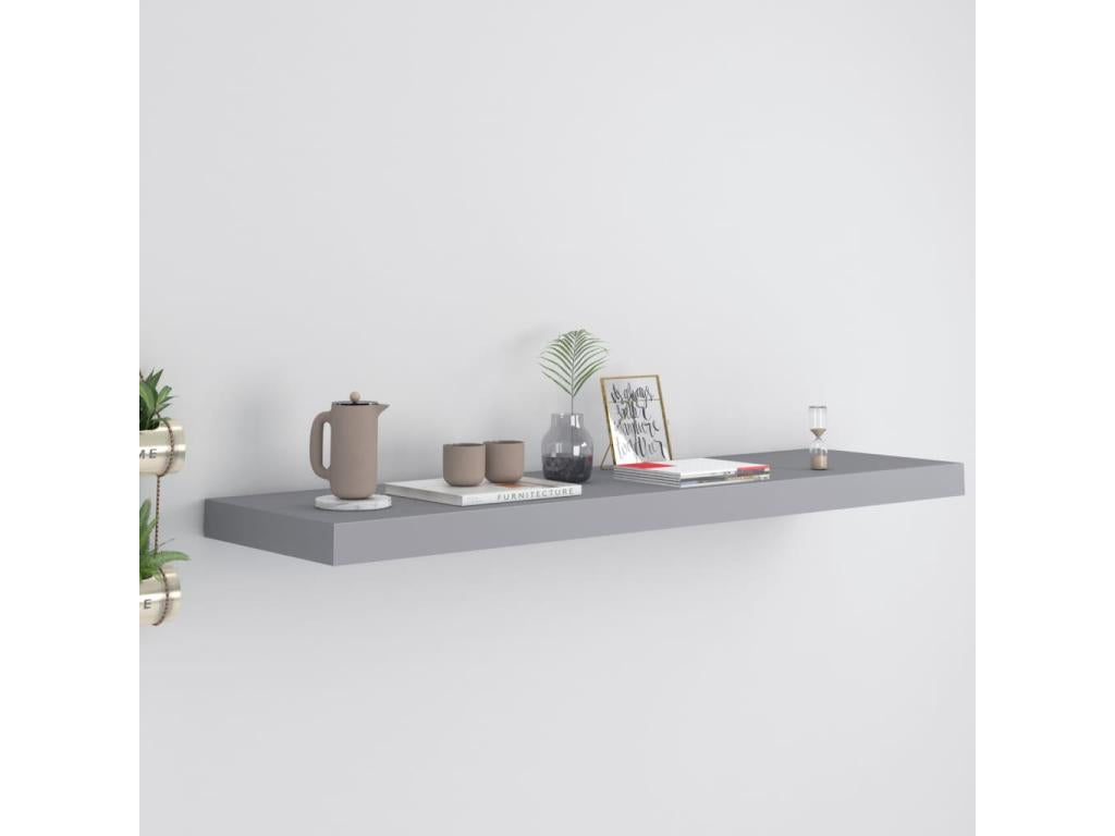 Etagère murale flottante gris 90x23,5x3,8 cm MDF RDNS23694