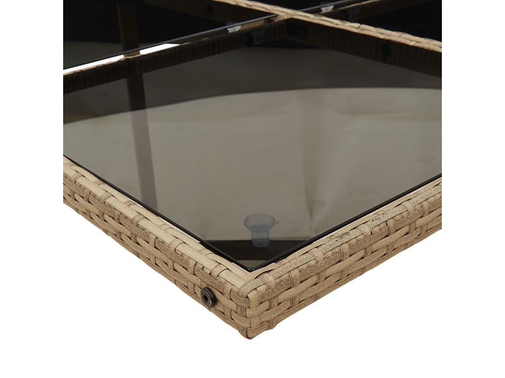 Ensemble à manger de jardin et coussins 11 pcs beige poly rotin CESI03888