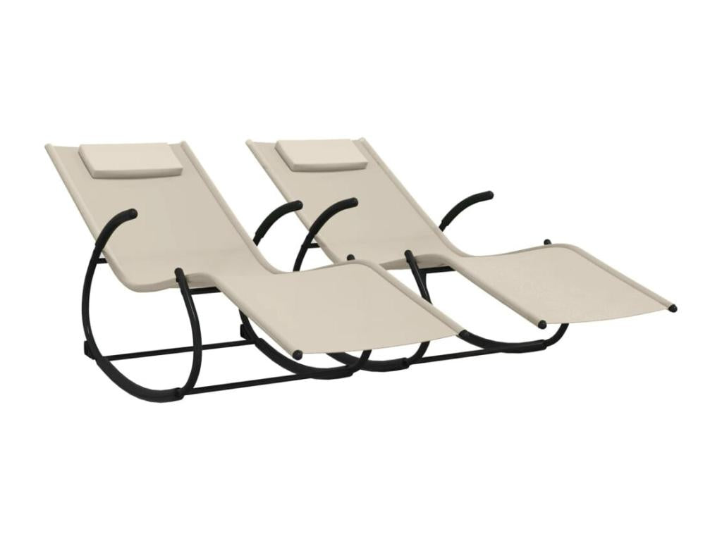 Lot de deux chaises crème 164x61x73 cm 02 0011967 YQDY84349