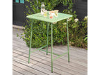 Table haute de jardin carrée en acier vert sauge 70cm - Elariva ZVCY24976