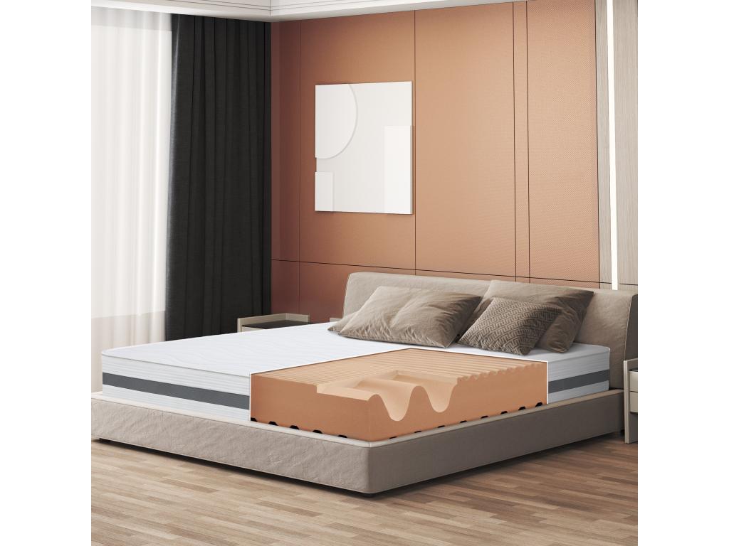 Matelas Simple XL 130x190 à mémoire orthopédique - Hauteur 25 cm - Fabriqué en Italie SCSS91676