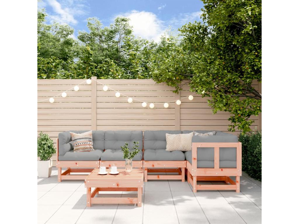 Salon de jardin 6 pcs bois massif Lysvia UHRZ80109