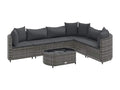 Salon de jardin avec coussins 7 pièces gris résine tressée WGLG48271