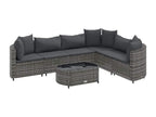 Salon de jardin avec coussins 7 pièces gris résine tressée WGLG48271