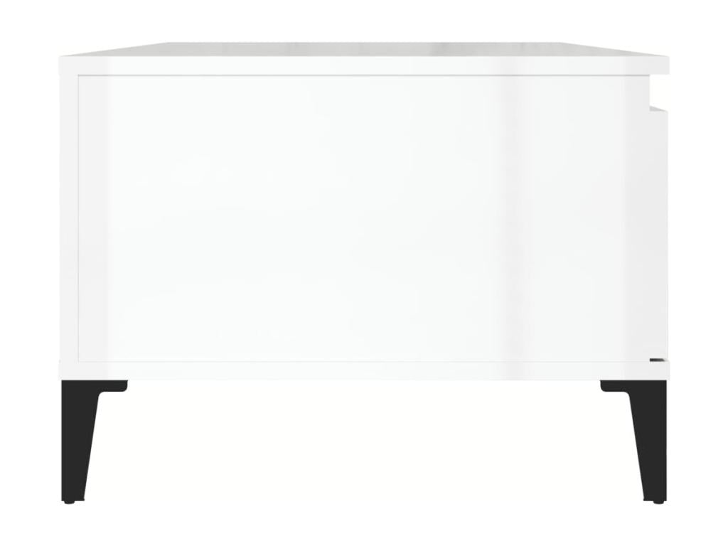 Table basse Blanc brillant 90x50x36,5 cm Bois d'ingénierie NKTL63655