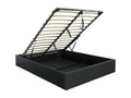 Lit coffre 140x200 collection Lysvia coloris noir- Lit avec un grand coffre pour votre chambre à coucher EGAT45039