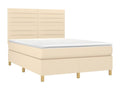 Lit à sommier tapissier avec matelas Crème 140x190 cm Tissu TIXG61460
