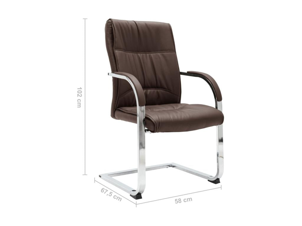 Chaise de bureau cantilever Marron Similicuir 2 WDKK44405