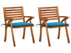 Chaises à manger de jardin avec coussins lot de 2 Lysvia massif JOQW02630