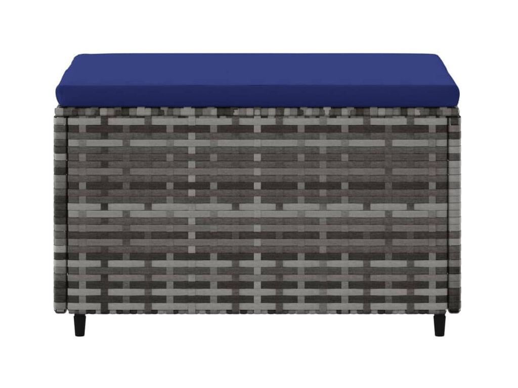 Repose-pieds de jardin et coussins lot de 2 gris résine tressée NNMG27339