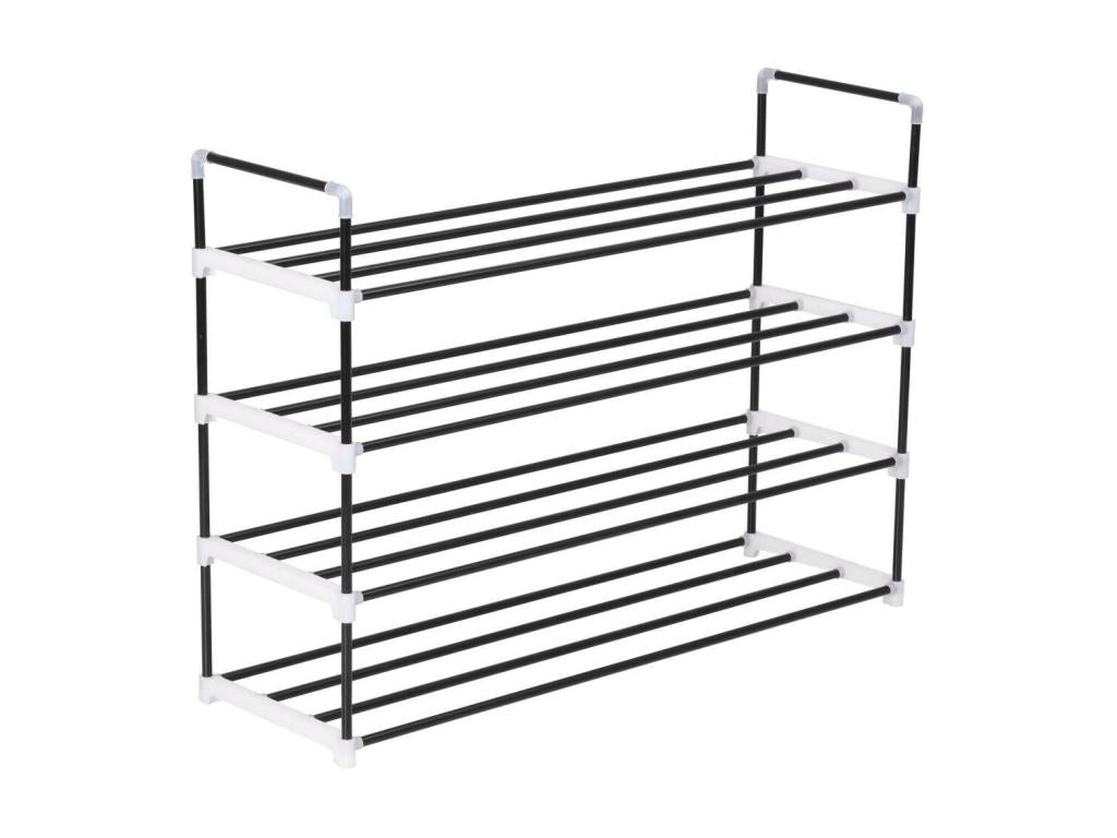 Range-chaussures avec 4 étagères Métal et plastique noir ZJCP61054
