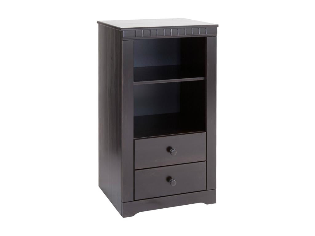 Lysvia - Armoire avec 1 étagère et 2 tiroirs en pin Marron IKNS09815