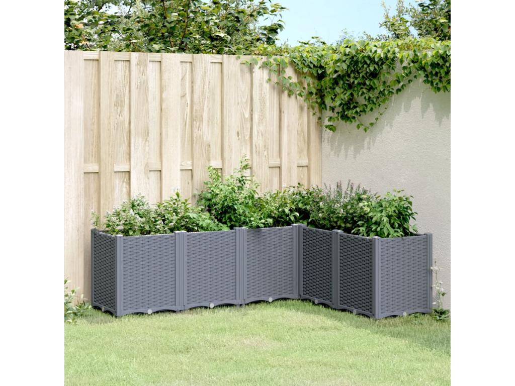 Jardinière gris 160x120x53 cm polypropylène AOIX14105