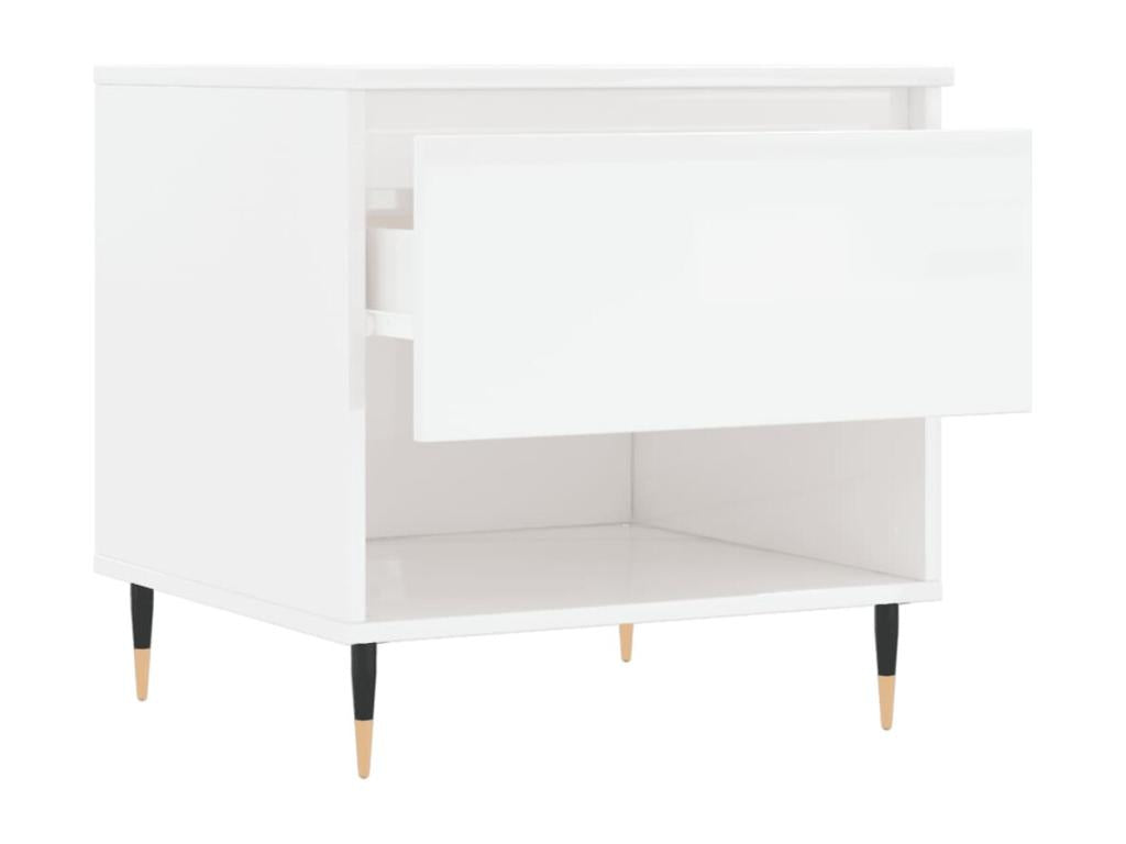 Tables basses 2 pièces blanc brillant 50x46x50cm bois d'ingénierie BHUX52294