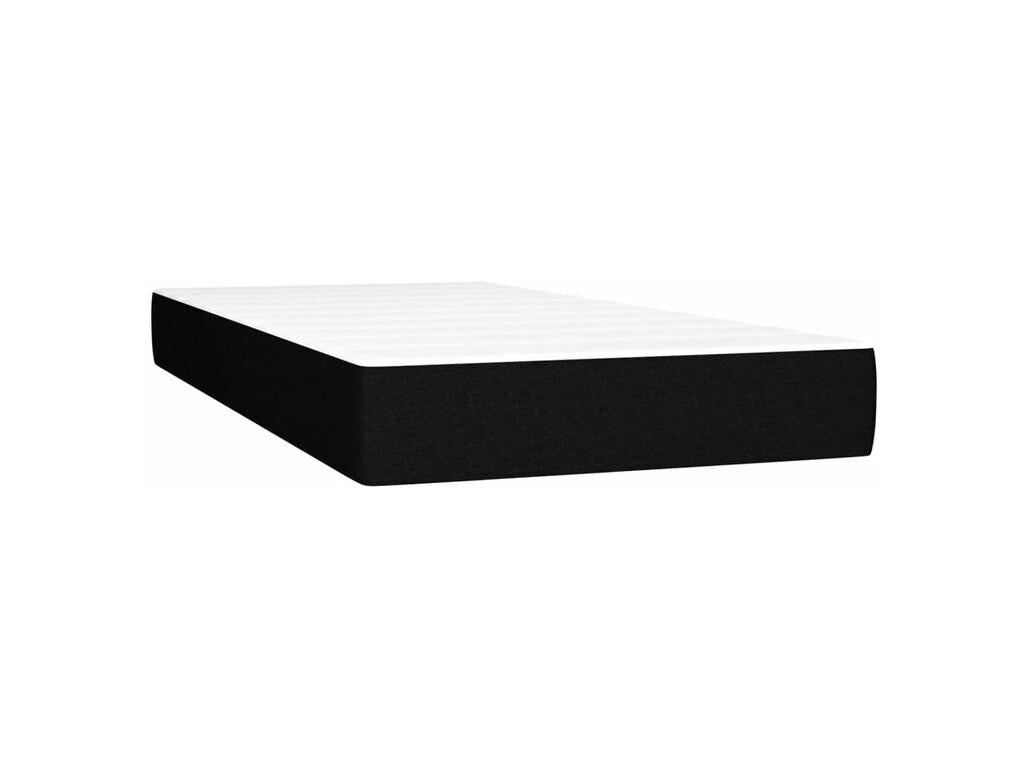 Sommier à lit avec matelas Noir 90x200 Tissu WYJU15470