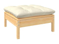 Salon de jardin 5 pcs avec coussins crème Bois de pin 13 YGJH92103