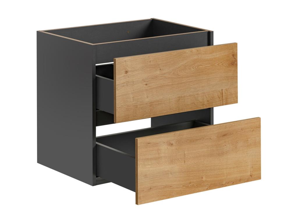 Armoire Sous Lavabos Lysvia CUW60 2D 60x46x57 Grisfoncé IKDW26282