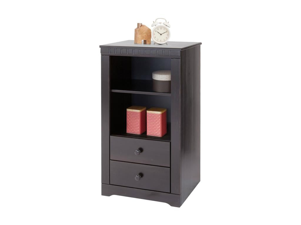 Lysvia - Armoire avec 1 étagère et 2 tiroirs en pin Marron IKNS09815
