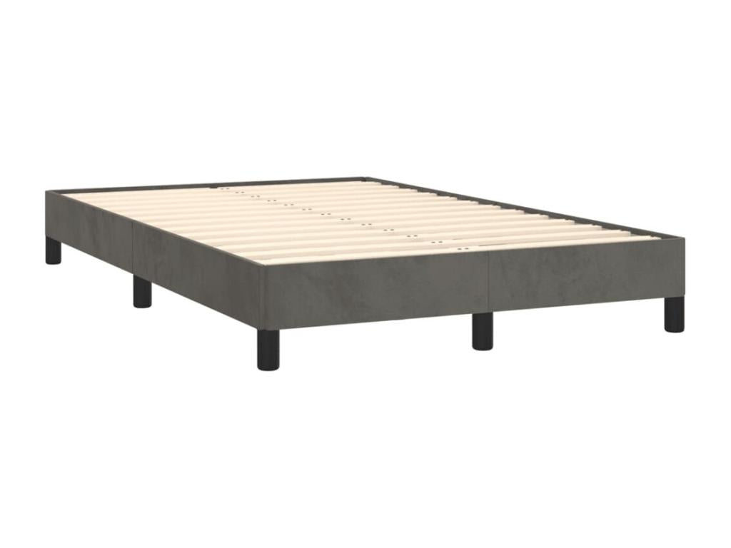 Sommier à lit et matelas gris foncé 120x190cm velours KWII31633