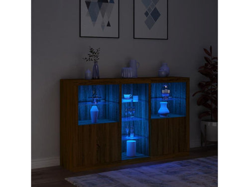 Buffet avec Lysviaères LED chêne marron 162x37x100 cm JWRH25045