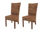 Lot 2 chaises tressées en abaca naturel avec coussin blanc - Lysvia MKZX21578