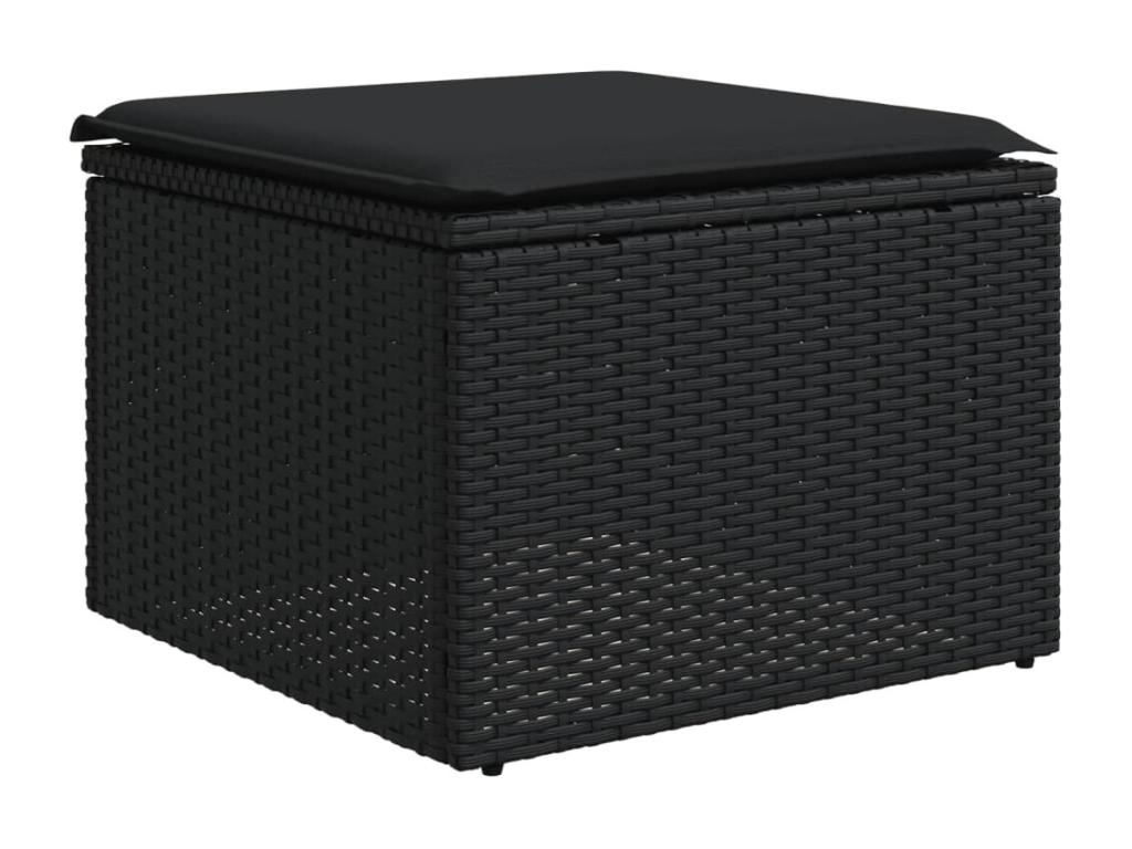 Salon de jardin 5 pièces avec coussins noir résine tressée MAUE32682