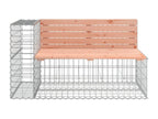 Banc de jardin avec panier en gabion bois massif de Lysvia MELD95031