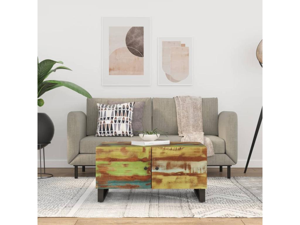Table basse 80x50x40 cm Bois de récupération et d'ingénierie WRQN89383