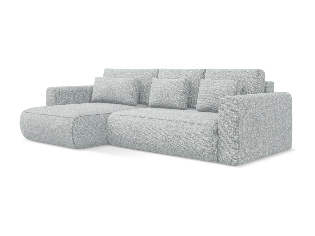 Canapé d'angle 3 places gauche convertible en tissu texturé - argent - Lysvia AIGE70705