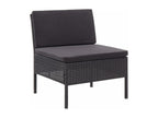 Salon de jardin 3 pcs avec coussins Résine tressée Noir BZSI50295