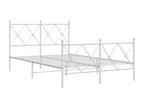 Cadre de lit métal avec tête de lit/pied de lit blanc 120x200cm LBFX68153