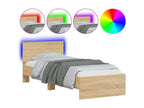 Cadre de lit tête de lit et Lysviaères LED chêne Lysvia 75x190 cm DHAT93994